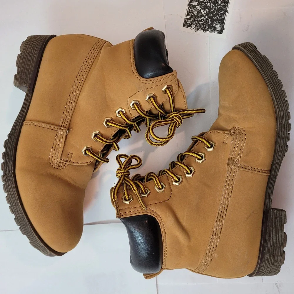 Rock & Candy Katlin Boots Little Kids Todd Tan Lace Up Combat Work Boots Size 13
